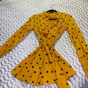 Polka dot wrap dress